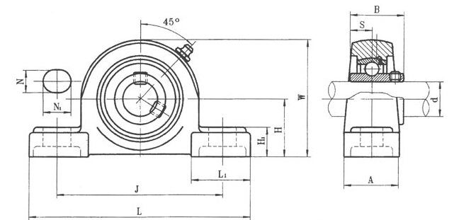 Chèn vòng bi với vỏ khối Plummer