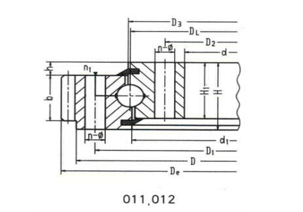 Một hàng bốn điểm Tiếp xúc Loại bi Vòng bi quay (Loại bánh răng bên ngoài)